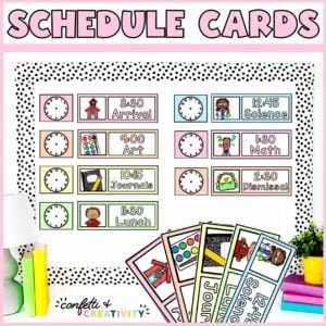 Pastel Primary Schedule Cards