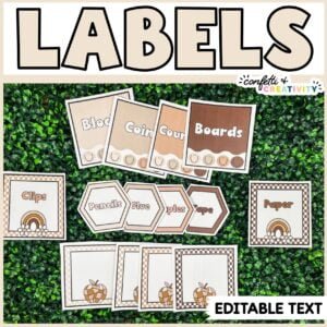 Neutral Classroom Editable Labels