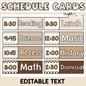 Neutral Daily Schedule Cards