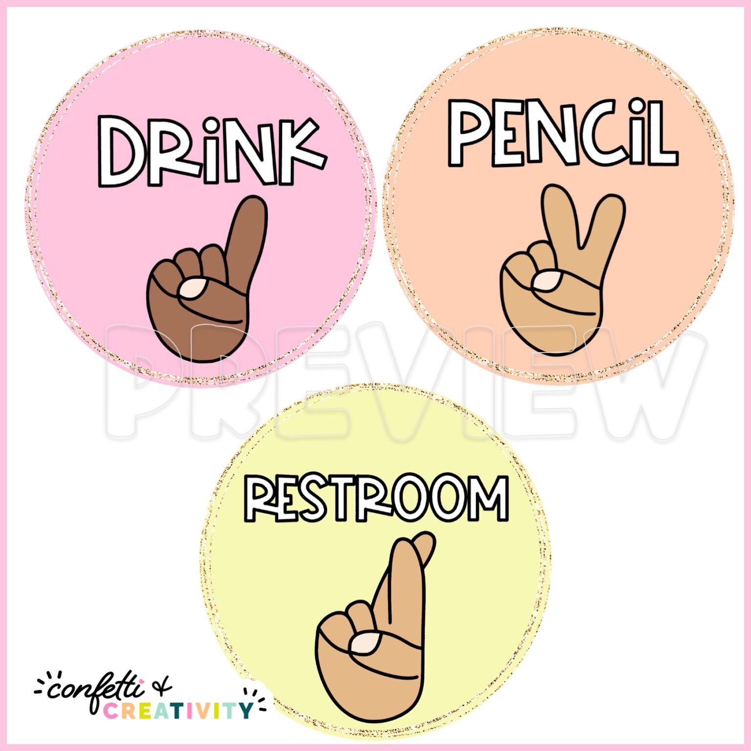 Pastel Hand Signals | Confetti & Creativity