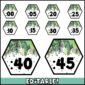 Shows examples of clock labels :00 to :45