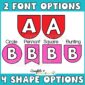 Shows 2 font and 4 shape options for the classroom headers