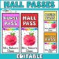 Shows sets of hall passes with an apple as the clipart