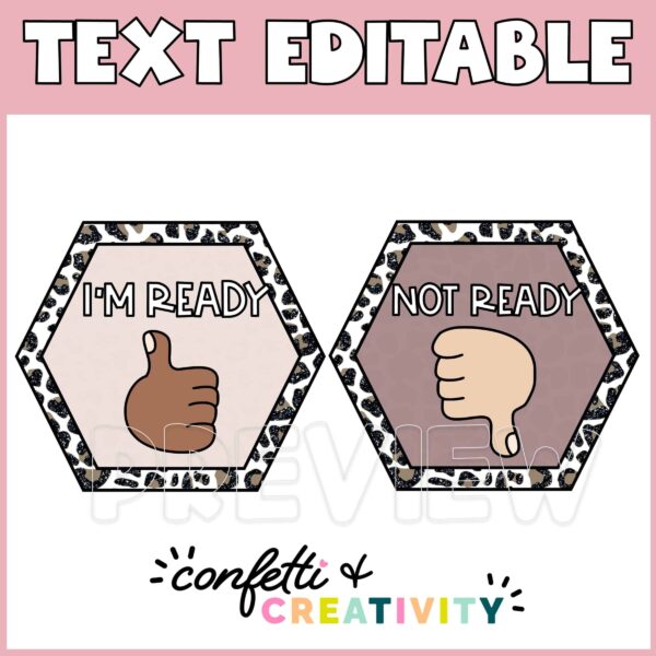 Boho Neutral Hand Signals 2 Shows 2 different hand signals along with the text "text editable"