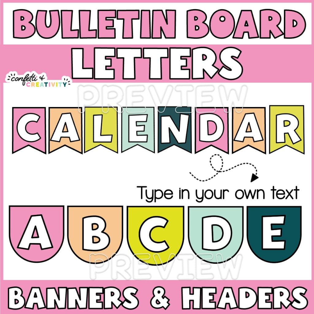 Shows an example "Calendar" as a set of headers that can be used for different subjects in the classroom