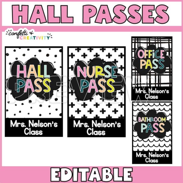 Shows different examples of the hall passes
