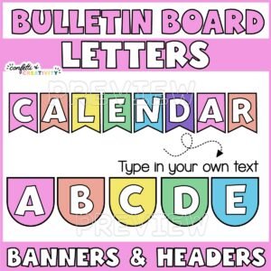 Bright and Simple Bulletin Board Letters | Editable Headers