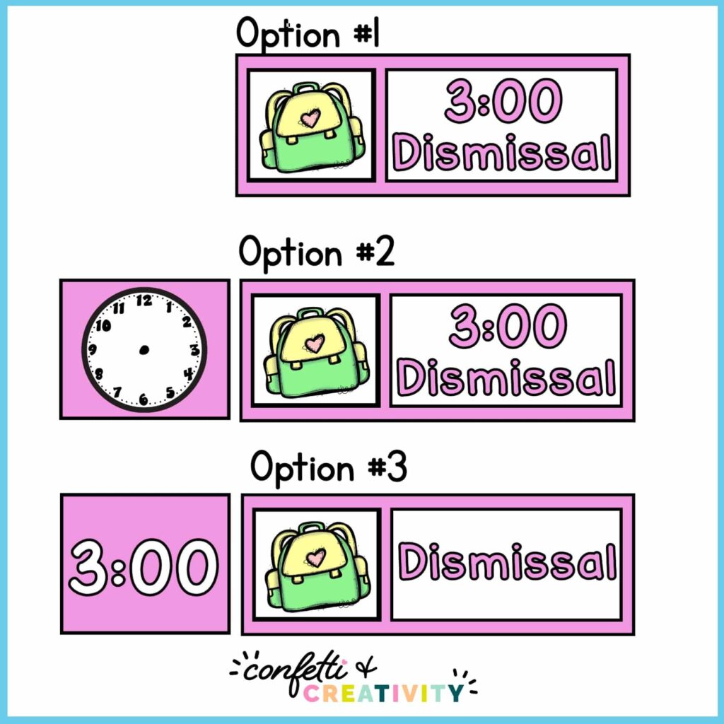 Bright and Simple Primary Schedule Cards | Confetti & Creativity