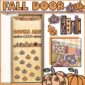 Shows fall door decor phot with the phrase "Books are unbe-leaf-able" as well as a zoomed in version of the clipart