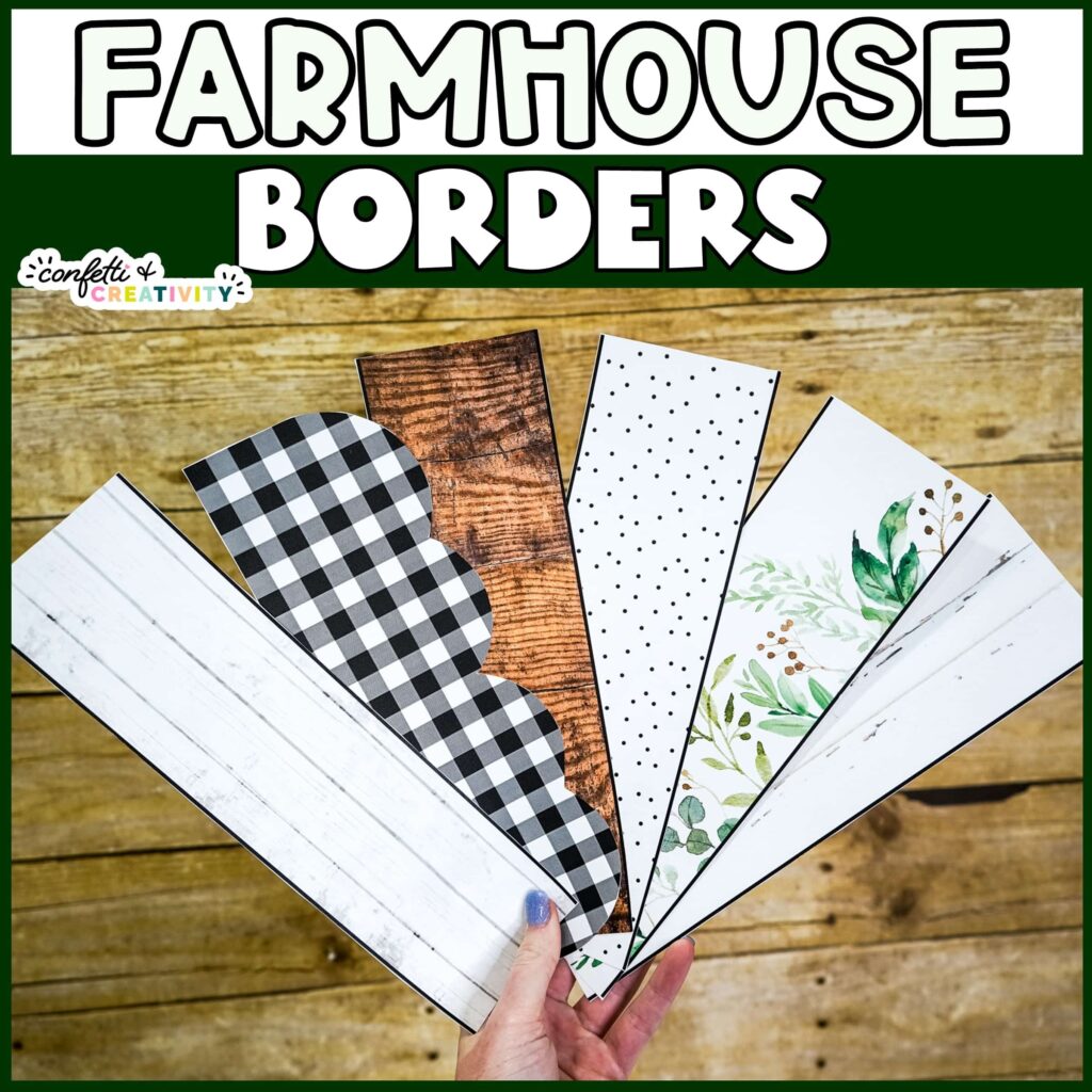 Shows the fanned out bulletin board borders