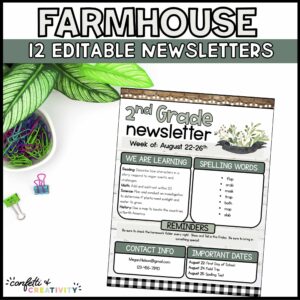 Shows a cover stock photo of a Farmhouse Newsletter Template