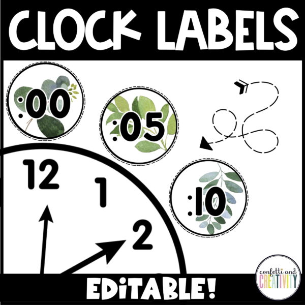 Shows an example of farmhouse clock labels