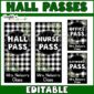 Shows Cover Photo for Farmhouse Hall Passes. Includes farmhouse decorations like wreaths and buffalo plaid
