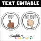 Shows a "Ready" and "Not Ready" Hand Signal option while highlighting that they are editable so anyone can change the text and add their own clipart if they'd like to