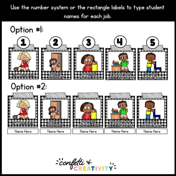 Farmhouse Primary Job Cards 2 Shows how to set up the classroom jobs set