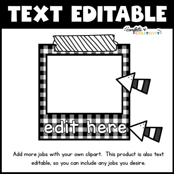 Farmhouse Primary Job Cards 4 Shows the option to add text and create your own farmhouse job cards