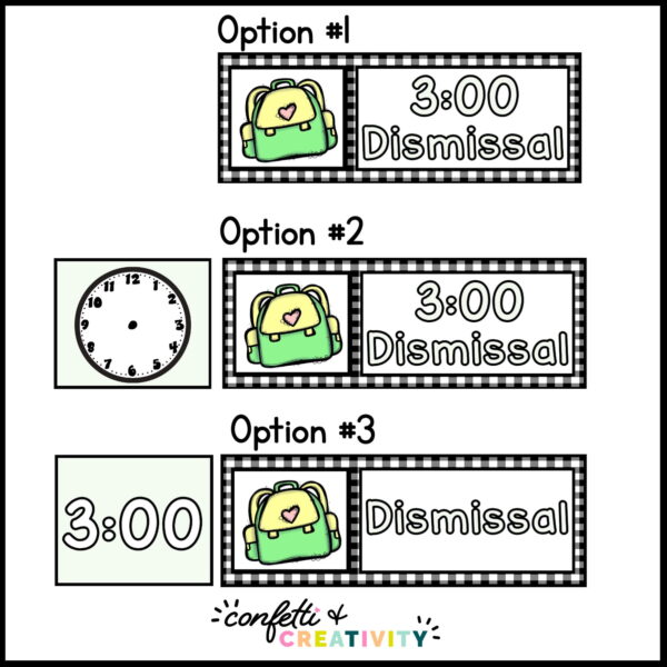 Farmhouse Visual Schedule - Times and Clipart Shows Different methods to set up the visual schedule