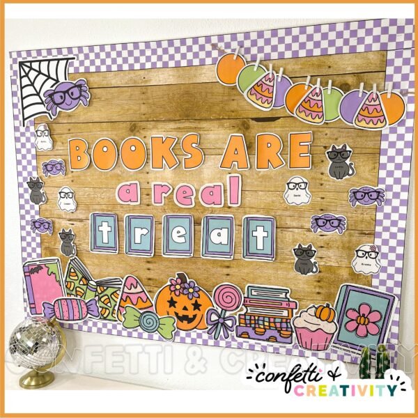 Reading Halloween Bulletin Board - "Books Are a Real Treat" Alternative Photo Shows the Reading Halloween Bulletin Board without the text from the cover photo