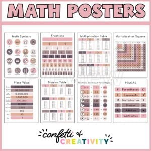 Boho Neutral Math Posters