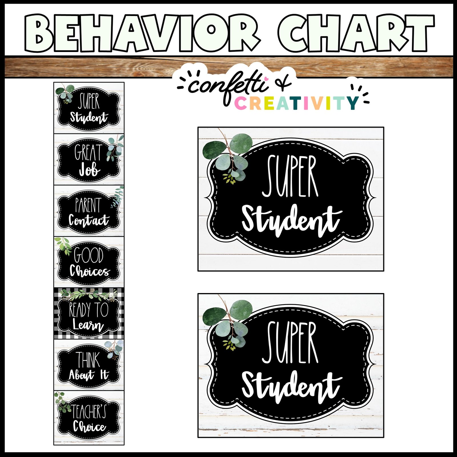 Farmhouse Behavior Chart