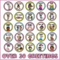 Shows many different examples or morning greetings that are included in the product