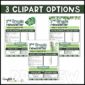 Shows a preview of the three different clipart options for the classroom newsletters