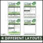 Shows a preview of the four different layout options for the classroom newsletters