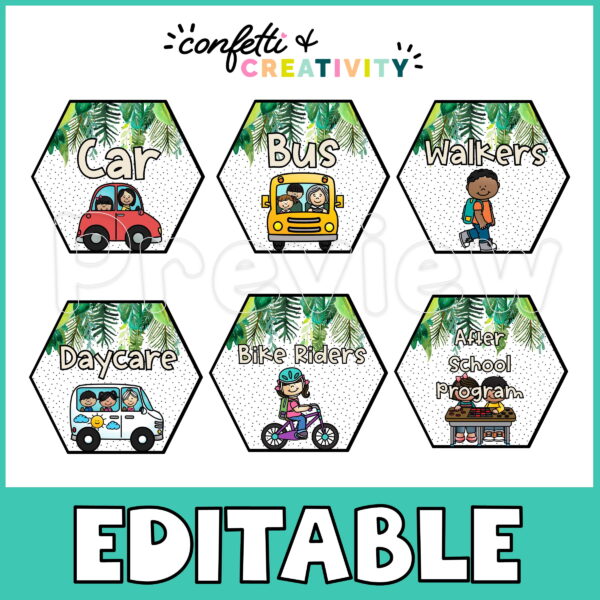 Tropical How We Get Home 3 Shows all 6 different how we get home clipart options