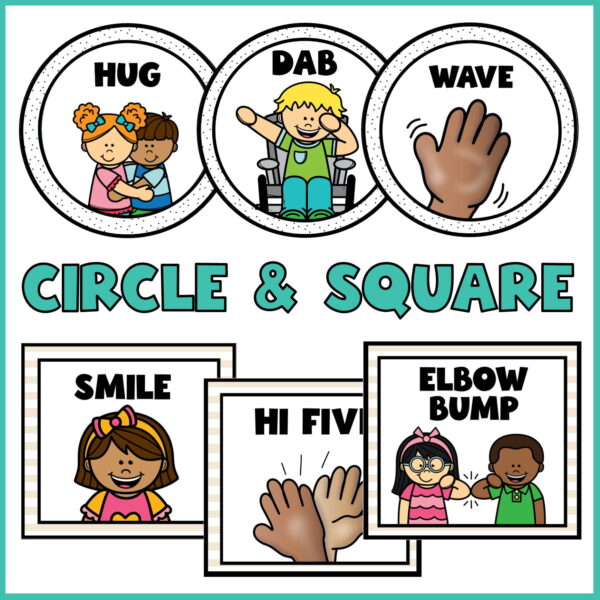 Tropical Morning Greeting Signs - Circle and Squares Shows both circle and square options with morning greetings on them