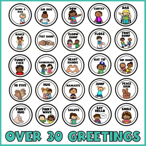 Tropical Morning Greeting Signs - Example Greetings Shows 25 different example morning greetings with the text "over 30 options" text at the bottom of the picture