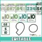 Shows the place value chart set up but zoomed in so you can better see the details