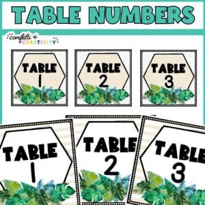 Tropical Table and Group Numbers