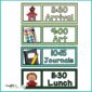 Shows an example set up of the visual schedule cards