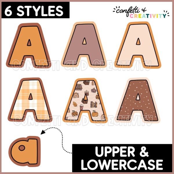 Thanksgiving Bulletin Board Letters - 6 Different Designs Shows 6 different designs the letters come in