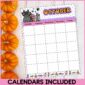 Shows a stock photo with a printable calendar for back of Halloween Newsletters