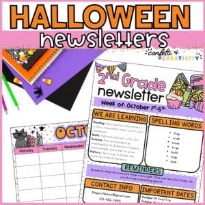 Halloween Newsletter Templates and Calendar