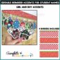 Shows clipart and borders that can be used on the Christmas Bulletin Board