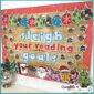 Close up of Christmas Bulletin Board - "Sleigh Your Reading Goals"