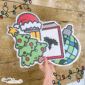 Shows close up picture of clipart to put on bulletin board with wooden bulletin board paper