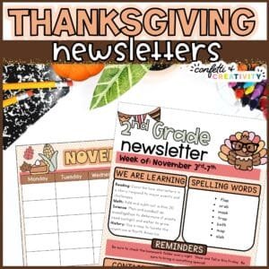 Thanksgiving Newsletter Templates and Calendar