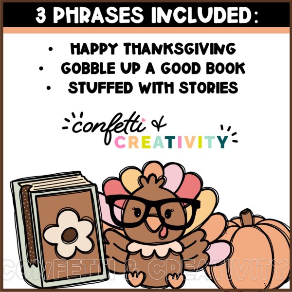 Thanksgiving Door Decor - Alternative Phrases Shows 3 alternative phrases for Thanksgiving Door Decor