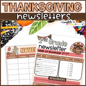 Shows Thanksgiving Newsletter Template Example Filled out