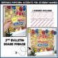 A photo showing the printable bulletin board borders and other clipart included in the bulletin board