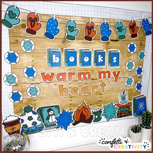 Winter Bulletin Board - Cover Photo without Text Shows a close up of the Winter Bulletin Board without any tet or framing