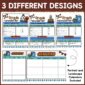 Shows 3 different designs for the winter newsletter