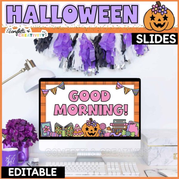 Halloween Google Slide Templates Preview showing Halloween Google Slide Templates