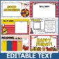 Shows 6 different slides included in the New Year's Google Slide product