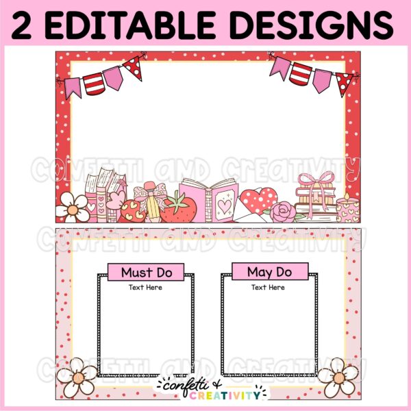 Third phot for Valentine's Day Google Slides Shows two different designs of Valentine's Day Google Slides.