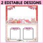 Shows two different designs of Valentine's Day Google Slides.