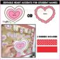 Shows 2 different editable hearts that allow teachers to add student names to the bulletin board